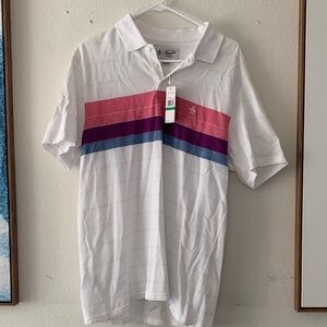 Original Penguin Polo Shirt with Red and Purple Stripes